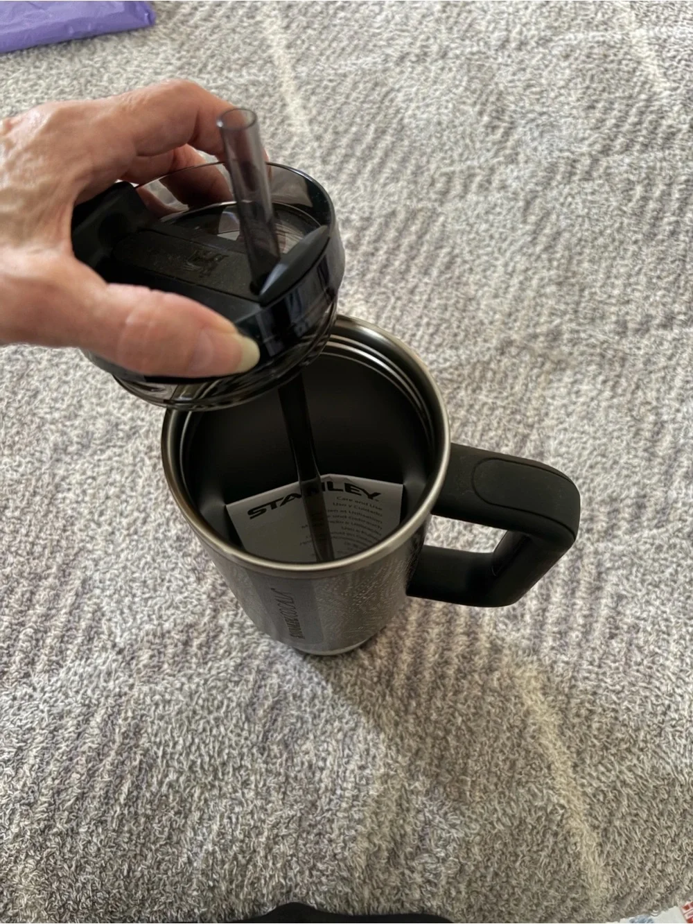 BN Stanley Calia Colab Black Patterned Quencher Tumbler with Handle